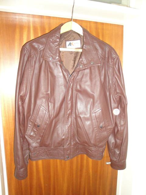 Preview of the first image of Real Leather Jacket Bomber Style. Size L (C329).