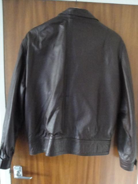 Image 2 of Real Leather Jacket Bomber Style. Size L (C329)