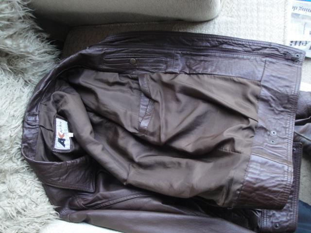 Image 3 of Real Leather Jacket Bomber Style. Size L (C329)