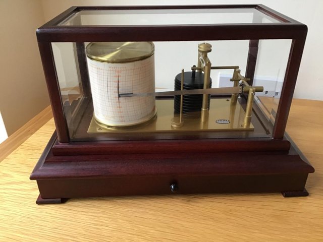 Preview of the first image of English Casella London mahogany cased Barograph.