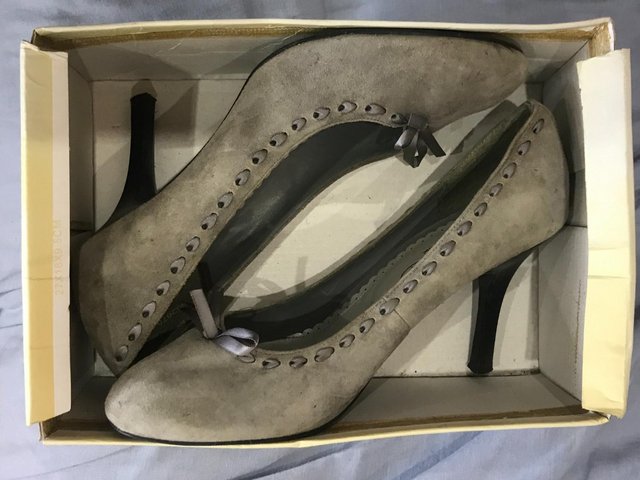 Image 3 of New Look Grey heel Bow ribbon shoes size 7/40