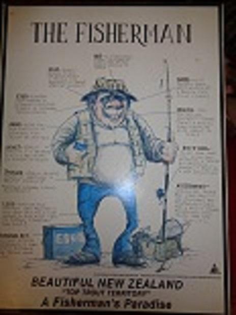 Image 3 of VINTAGE WOODEN FRAMED POSTER FUNNY FISHING ADD FOSTERS BEER