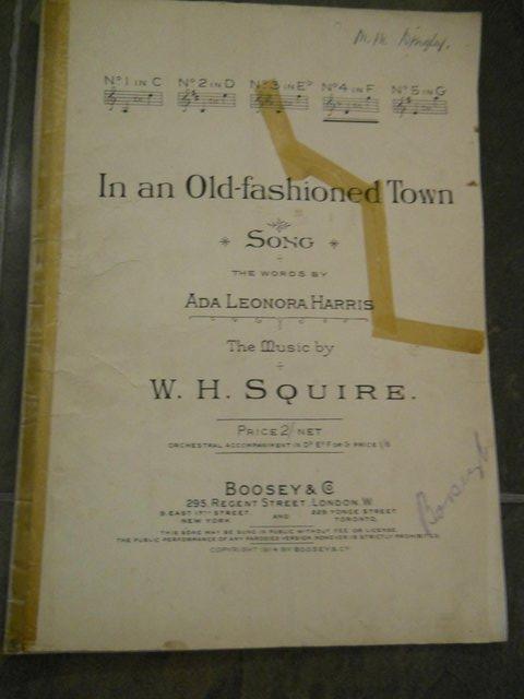 Preview of the first image of Vintage Sheet Music In an Old-fashioned Town 1914.