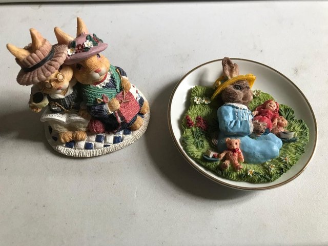 Preview of the first image of Ornament BUNDLE; Rabbits, Cats; Wedgewood dishes.