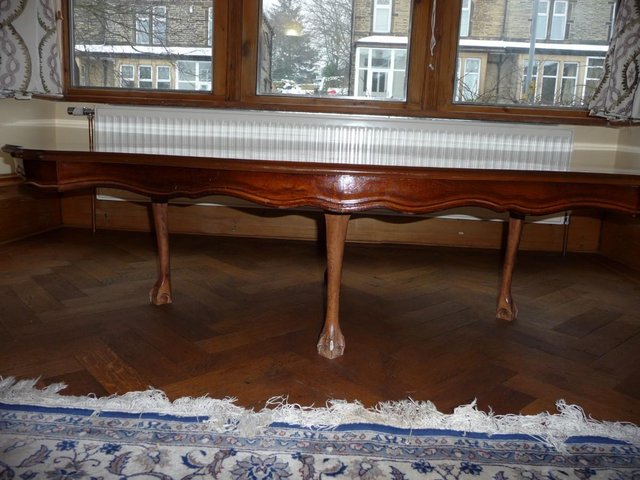 Image 2 of Veneer Patterned Marquetry Table