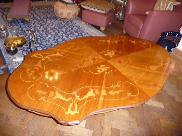Preview of the first image of Veneer Patterned Marquetry Table.