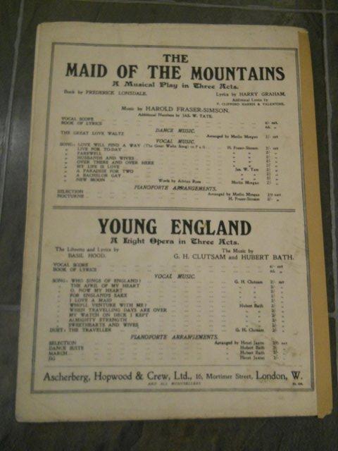 Image 2 of The Maid of the Mountains Vintage Music Sheet 1917
