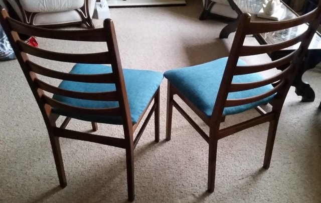 Image 2 of Pair of dining chairs newly upholstered