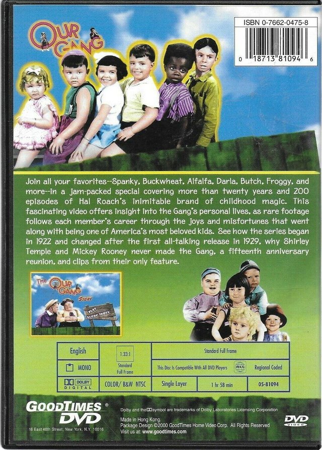 Preview of the first image of The Our Gang Story DVD documentary The Little Rascals.