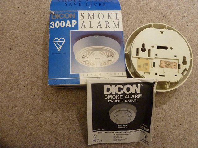Preview of the first image of Dicon ionisation smoke alarm, battery powered.