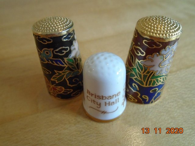 Image 2 of Three thimbles: two from Korea & one from Australia