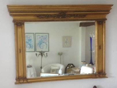 Image 2 of Ornate Reproduction Antique Over-Mantel Mirror