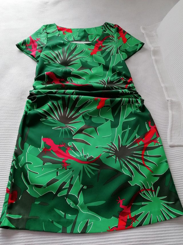 Preview of the first image of LADIES DRESS "RED LIZARD"  12 UK.