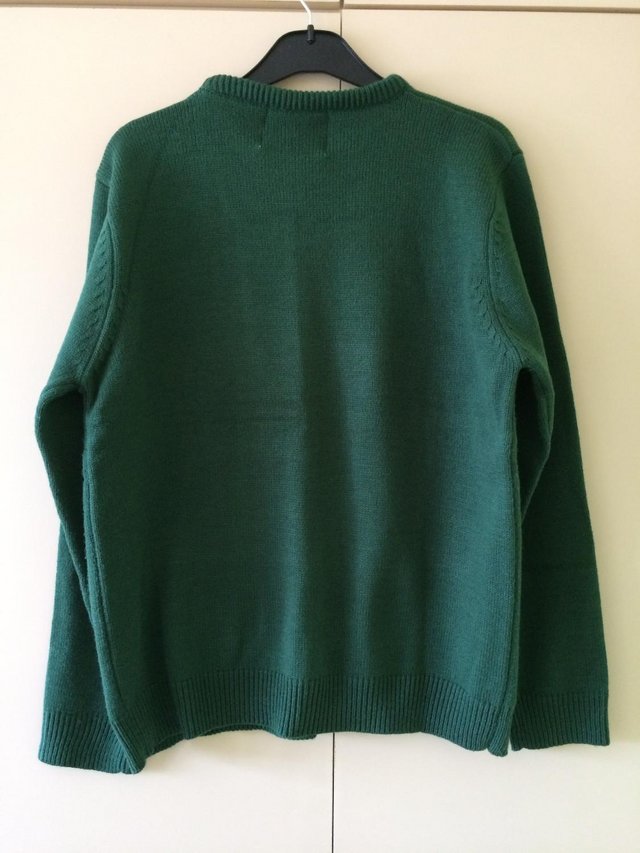 Image 2 of UNISEX MENS WOMENS GREEN CHRISTMAS JUMPER  SIZE L