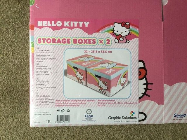 Image 2 of 2 x New Hello Kitty Storage boxes with lids