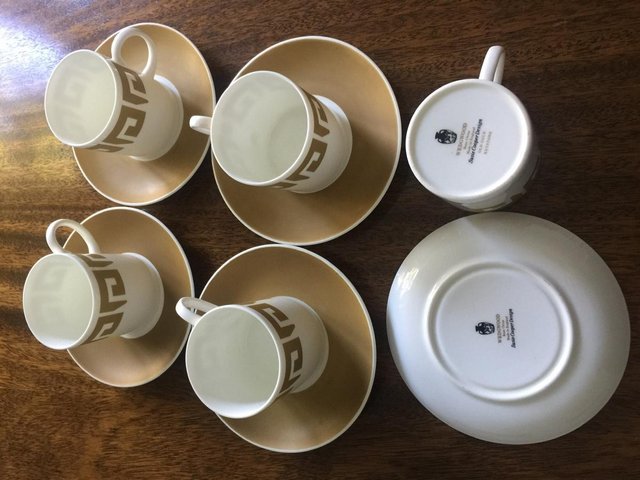 Image 2 of Susie Cooper Old Gold Keystone coffee cups and saucers