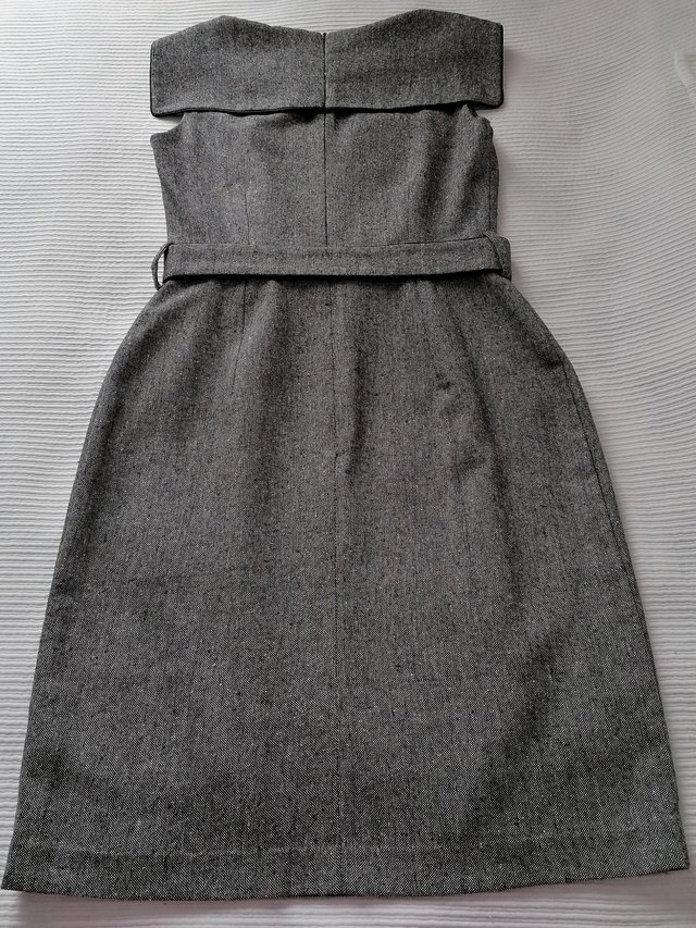 Image 3 of LADIES DRESS DARK GREY WITH BOW BELT 10 UK