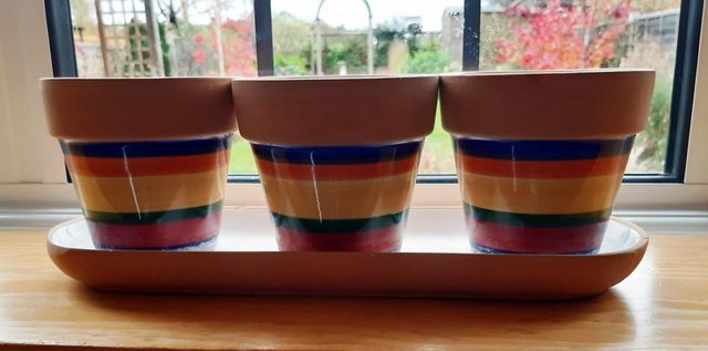 Preview of the first image of COLOURFUL PLANT POT SET ideal for window sill.