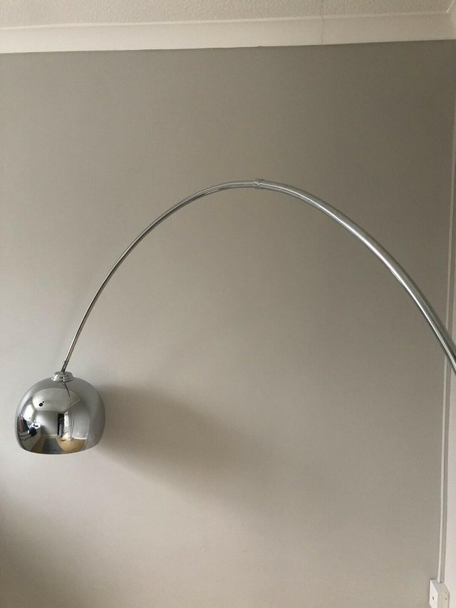 Image 3 of Gorgeous large marble and chrome arc floor lamp