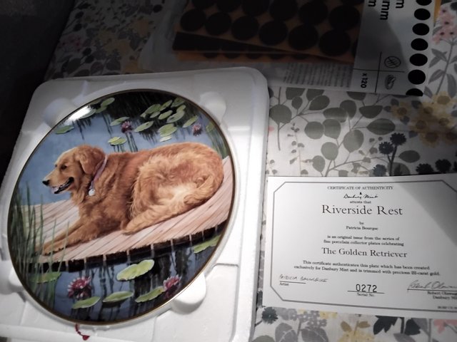 Preview of the first image of Danbury mint plate golden retrievers.