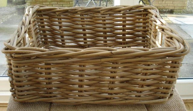 Preview of the first image of NEW WICKER/CANE LOG STORAGE BASKET/XMAS HAMPER/PICNIC HAMPER.