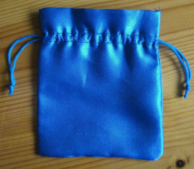 Preview of the first image of NEW BLUE SATIN JEWELLERY POUCH GIFT BAG FOR NECKLACE, RING.