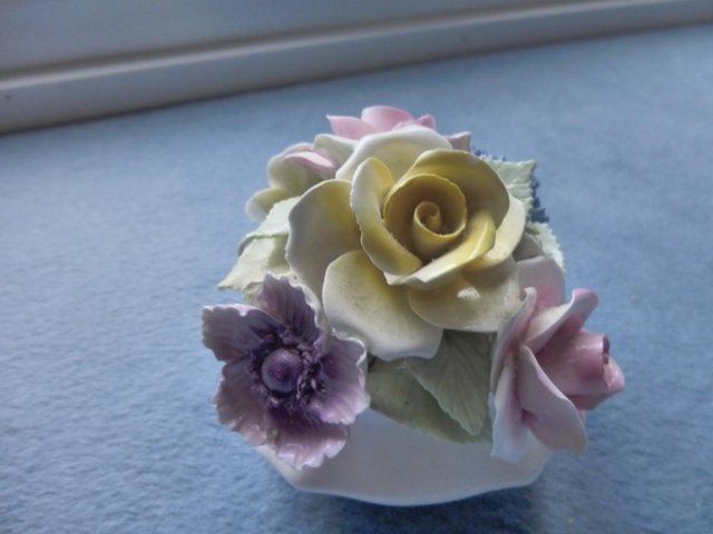 Preview of the first image of Radnor bone china bowl of flowers, Staffordshire bone china.