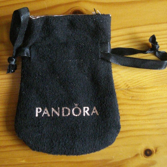 Preview of the first image of NEW BLACK PANDORA JEWELLERY POUCH GIFT BAG FOR NECKLACE,RING.