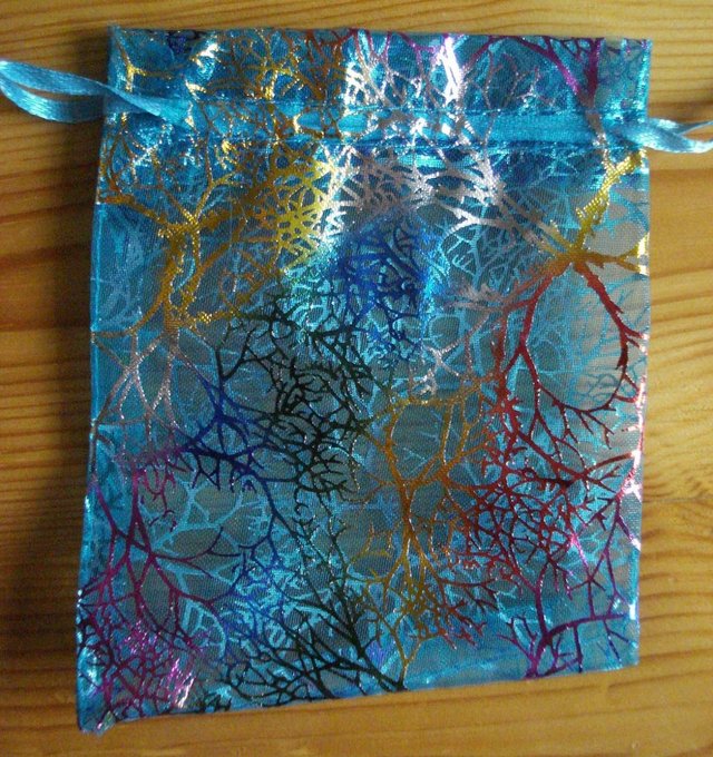 Image 2 of NEW BLUE GLITTER JEWELLERY POUCH GIFT BAG FOR NECKLACE, RING