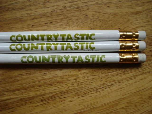Image 2 of NEW Set of 3 - COUNTRYTASTIC Wooden Pencils with Erasers