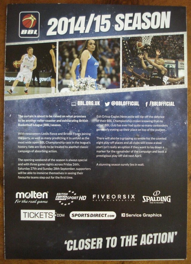 Preview of the first image of BRITISH BASKETBALL LEAGUE (BBL) 2014/15 SEASON LEAFLET.