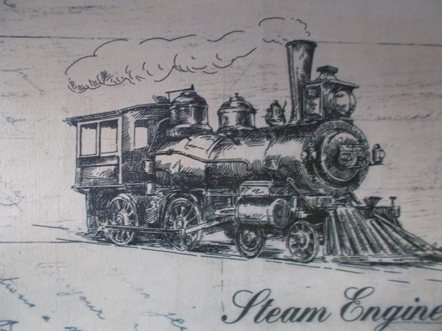 Image 3 of Old Times Steam Engine painting on canvas