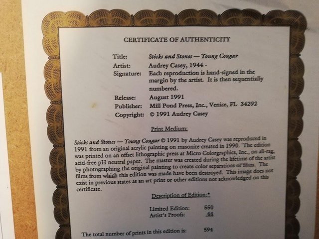 Preview of the first image of Audrey Casey Picture with Certification.