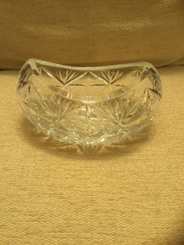 Image 3 of Heavy Lead Crystal Boat Bowl