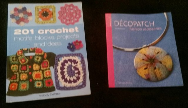 Preview of the first image of Two Craft Books Crochet and Decopatch.