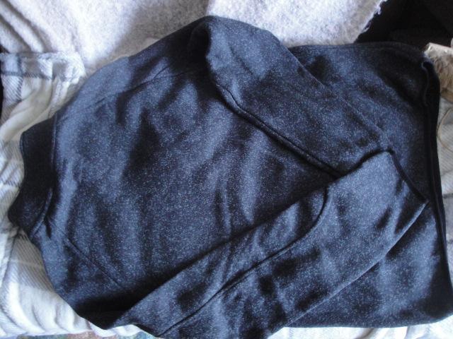 Image 2 of Charcoal Black / greyish fleck part zip-fronted Top New.C365