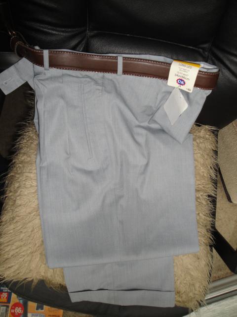 Preview of the first image of C&A Light Blue Trousers New. 34W 33.5L.   C306.