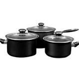 Preview of the first image of ANIKA 6 PIECE BLACK NON STICK COOKWARE SET-NEW BOXED-WOW.