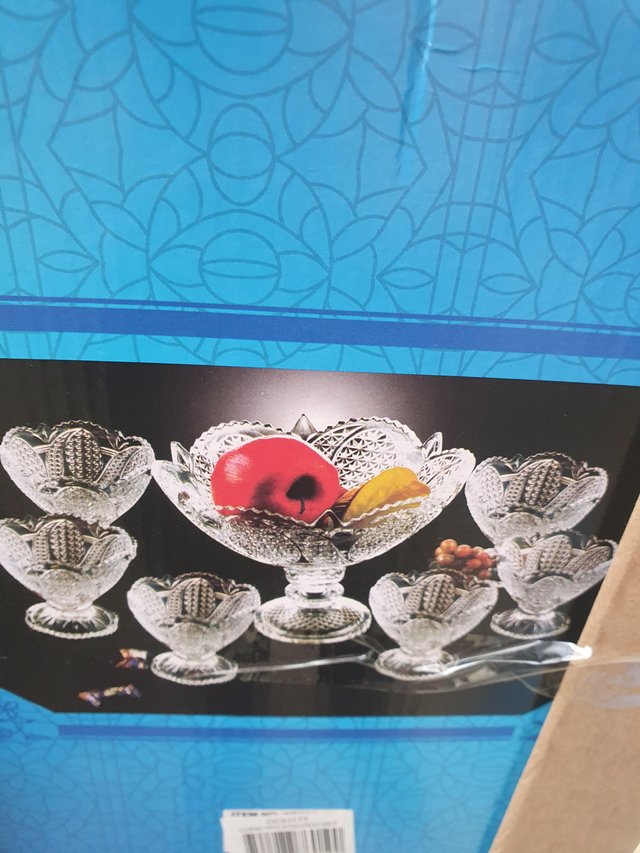 Image 2 of Luna 7PCS Glass Crystal Bowls Set- Perfect for Desserts