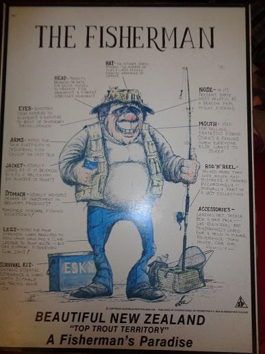 Image 2 of VINTAGE WOODEN FRAMED POSTER FUNNY FISHING ADD FOSTERS BEER