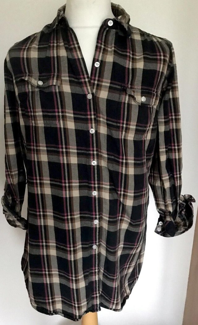 Image 2 of Ladies Levi Strauss Long Cotton Flannel Shirt Size Large