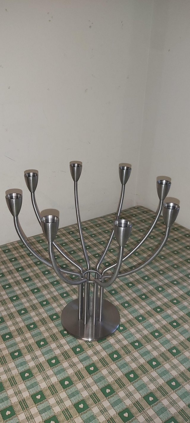 Preview of the first image of Ikea Pewter candle holder for 8 candles.