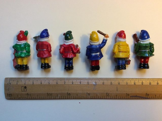 Image 3 of Six Tiny Christmas Gnome Carollers Cake Decorations