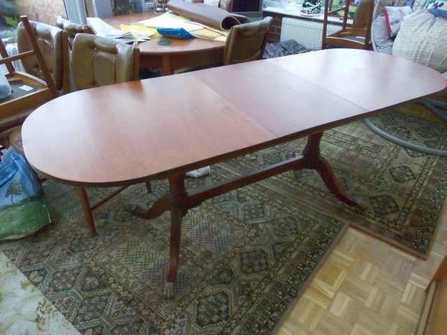 Image 2 of Dining TABLE, extending AS NEW stunning RETRO vintage £200