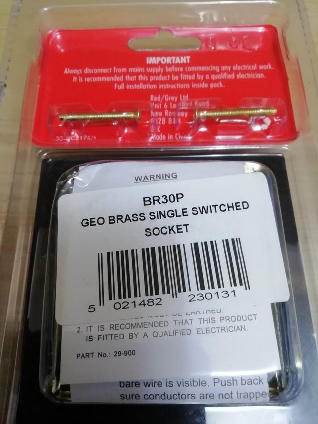 Image 2 of New Brass Plug Socket