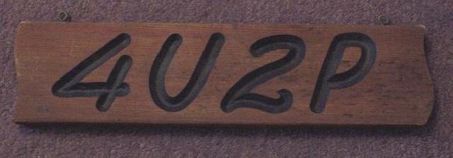 Preview of the first image of Solid wood hand carved toilet/bathroom sign      BX6.