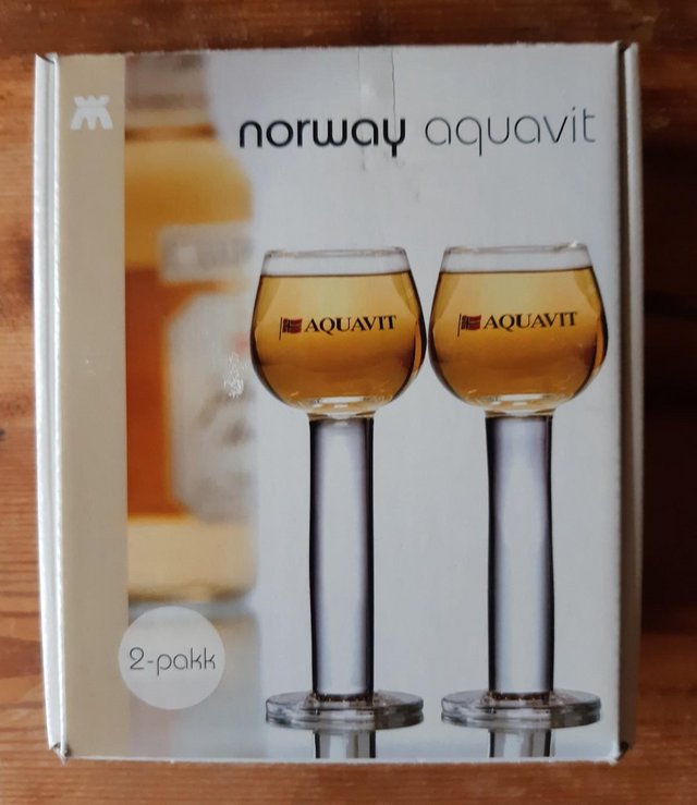 Image 3 of 2 NEW BOXED AQUAVIT GLASSES FROM NORWAY
