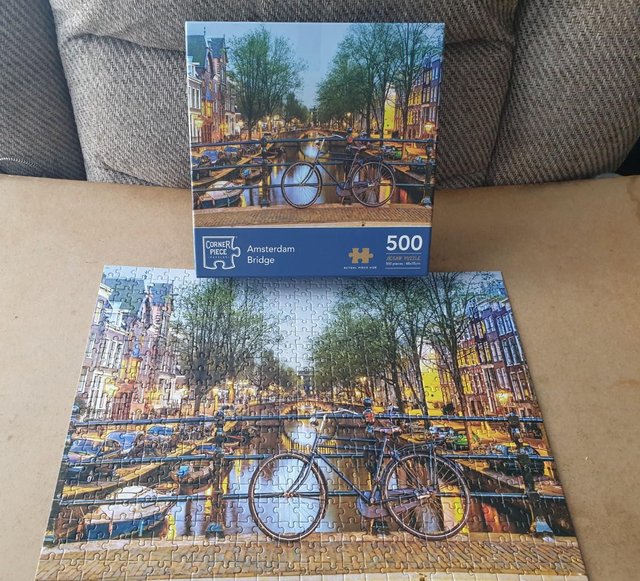 Preview of the first image of 500 piece jigsaw called AMSTERDAM BRIDGE by CORNER PIECE PUZ.