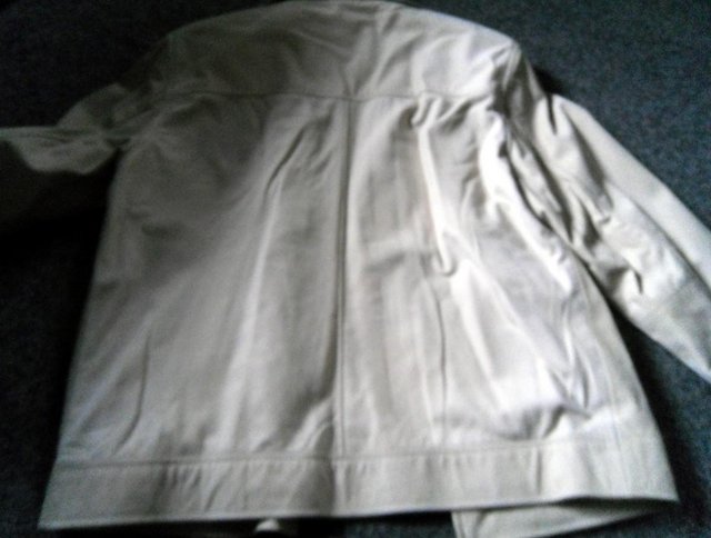 Image 3 of Lambretta - White/Beige Leather Jacket - Size Large