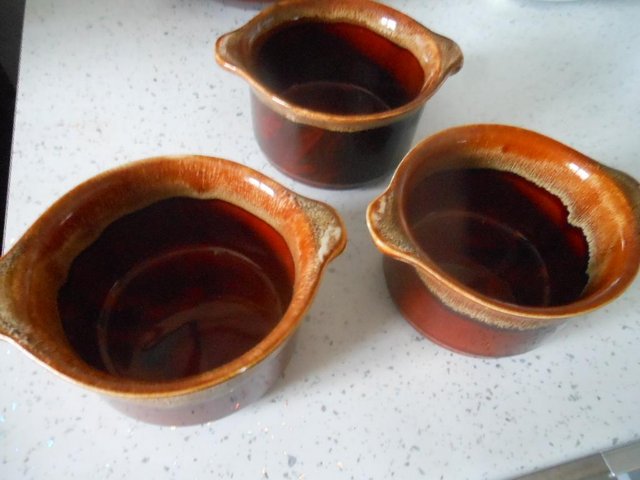 Image 2 of Kiln Craft Pie / Soup Dishes x 3 Honeycomb  Staffs Vintage